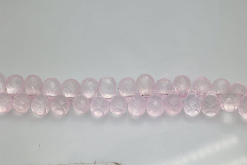 Rose Quartz Tear Drop Faceted Beads - Meena Design