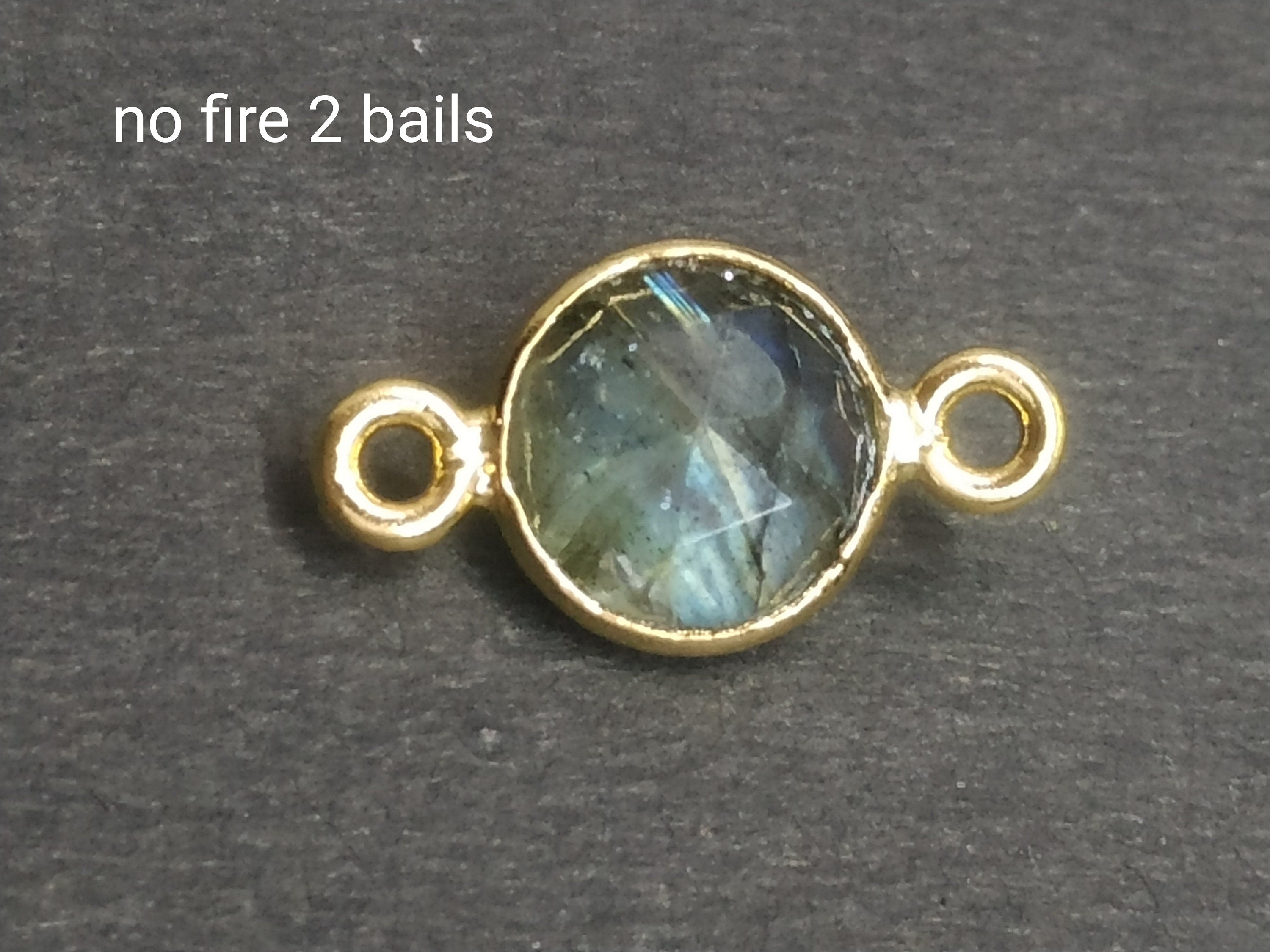 Labradorite Pendant, Blue Fire, 7mm Round Silver 92.5 with Bails