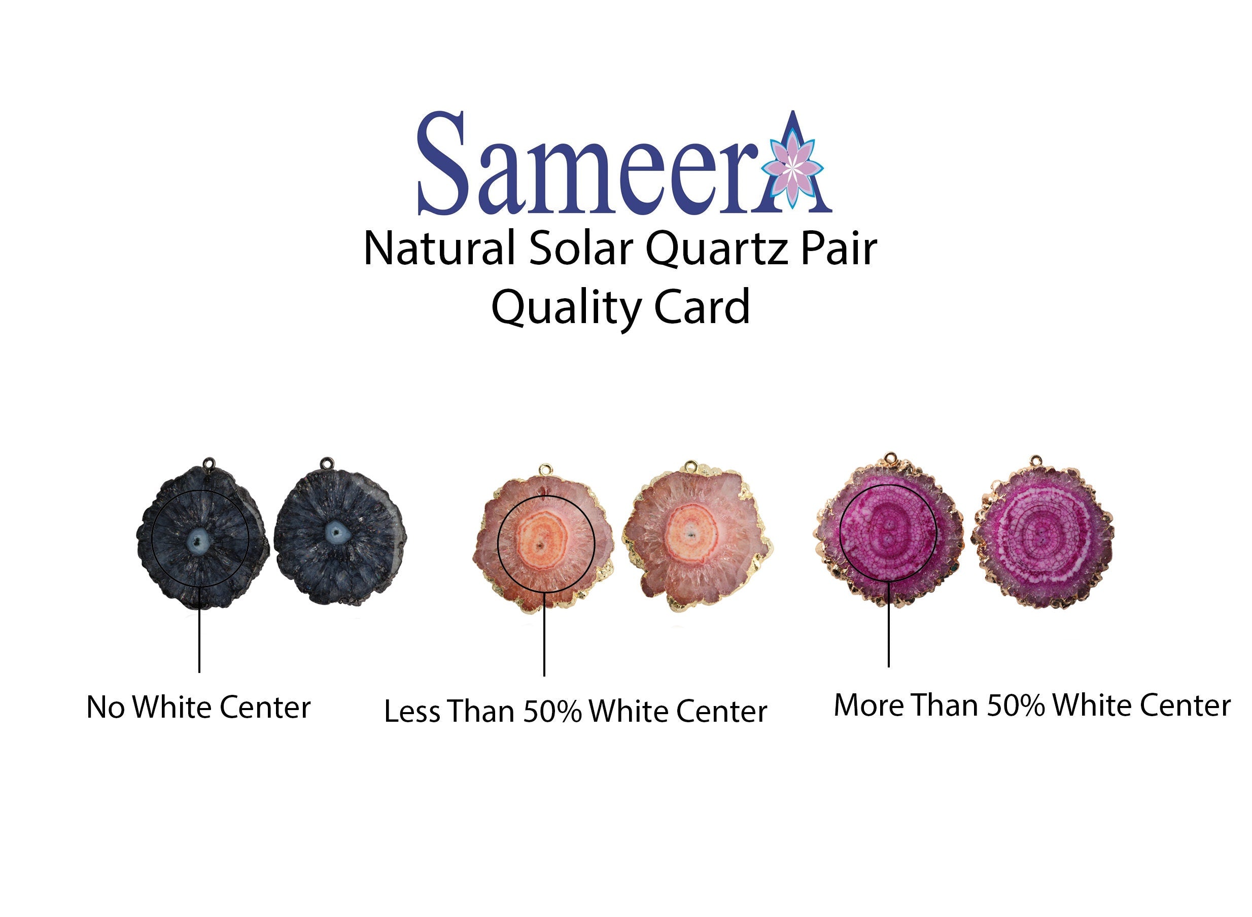 Solar Quartz Gold Edged For Earring ( No White Centre ) - Meena Design