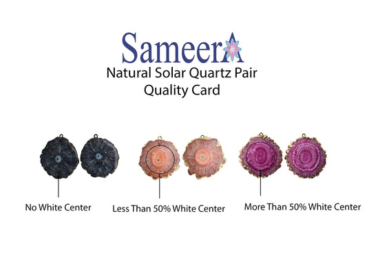 Solar Quartz Gold Edged For Earring ( No White Centre ) - Meena Design