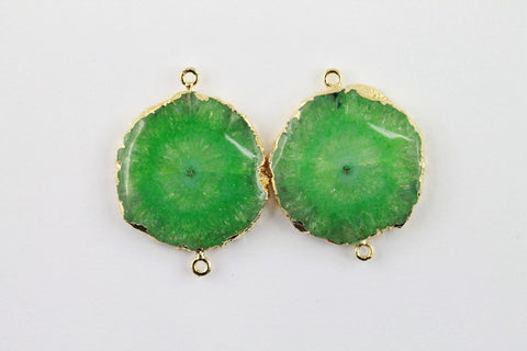 Solar Quartz Gold Edged For Earring ( No White Centre ) - Meena Design