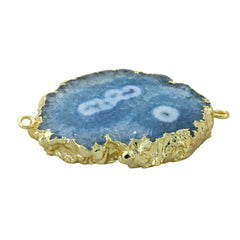 Solar Quartz, Gold Solar Quartz Pendant, Silver Solar Quartz Connector, Solarquartz, Stalactite, Natural Gemstones, DIY, Connector, 25-30 MM - Meena Design